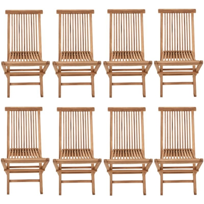 SALENTO - SALENTO - Set di sedie da giardino pieghevoli in teak naturale per esterno - X8 - Teak naturale