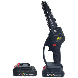 Happyshopping - Sega a catena elettrica da 24 V, da 6 pollici, piccola sega a spazzolatura, potatura ricaricabile motosega al litio, sega a legname a características