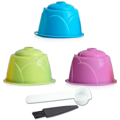 Happyshopping - Compatibile dolce Nestle caffe capsule, filtri riutilizzabili, tazza di caffe Set shell residui di plastica | 3 set, verde viola - 3