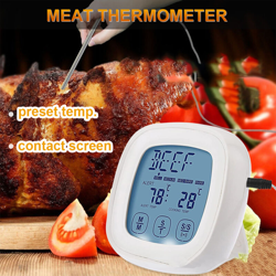 Happyshopping - Termometro digitale per carne Termometro per alimenti per carne Pesce Timer Schermo a contatto Impermeabile Griglia per affumicatore en oferta