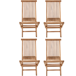 Changer pour: SALENTO - Set di sedie da giardino pieghevoli in teak naturale per esterno (X4) - Teak naturale en oferta