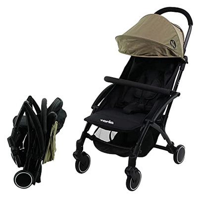 Passeggino compatto Nania LILI 0-36 mesi - Leggero 6 kg - con copertura antipioggia (kaki)