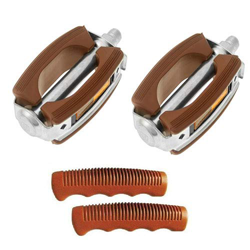 BEMATRIX Coppia Pedali + Manopole Bici City Bike - Olanda - Graziella - Epoca - Torino - Condorino - Sport Marrone … en oferta