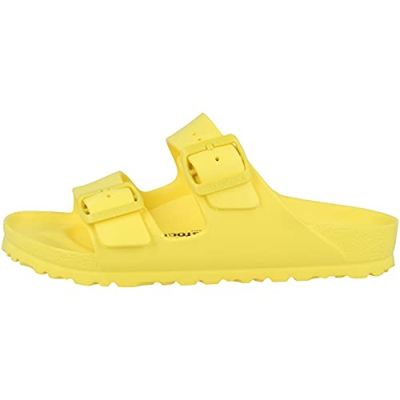 Birkenstock Sandali Arizona da adulto, unisex, con suola in plastica EVA, giallo vibrante 1014498, 45 EU