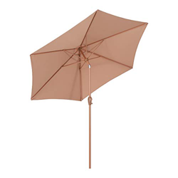 Sekey® Ombrellone in Ombrello Parasole da Esterno da Giardino Ø 270 cm Protezione Solare UV50+ Terra d'ombra características