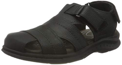 Clarks Hapsford Cove, Sandali da Pescatore Uomo, Pelle Nera Tumbled, 41.5 EU en oferta