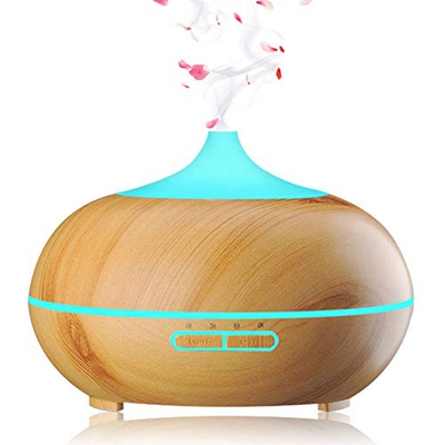 Phiraggit Diffusore di aromi, diffusore da 550ml Umidificatore per aromaterapia Nebulizzatore ad ultrasuoni Umidificatore da Camera, 7 Colori LED per 