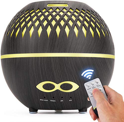 Timpou Mini Umidificatore, Umidificatore ad Ultrasuoni da 400 ml, Diffusore di Aromaterapia con Telecomando con 14 Colori e Spegnimento Automatico Sen