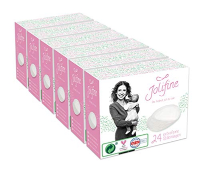 Jolifine 144 coppette per allattamento ecologico (6 x 24), vegano e senza esperimenti sugli animali, dermatest: "molto buono".