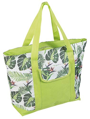 Idena 30195 - Borsa termica tropical con capacità di 16 litri, ca. 48 x 17 x 38 cm, con due manici, tasca anteriore e chiusura lampo, ideale per picni