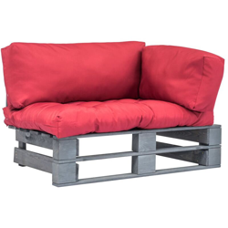 Divano da Giardino su Pallet e Cuscini Rossi Legno di Pino FSC características