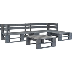Set Divani da Giardino con Pallet 4 pz Legno FSC Grigio características