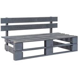 Panca da Giardino con Pallet in Legno FSC Grigio en oferta