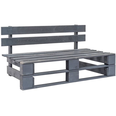 Panca da Giardino con Pallet in Legno FSC Grigio