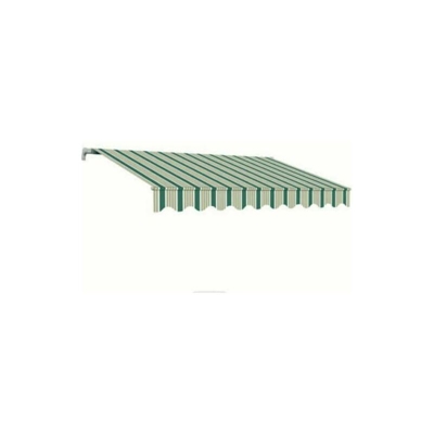 Tenda Sole Avvolgibile Balcone Barra Quadra 4X3 Rigata Verde Bianco Bracci 1816