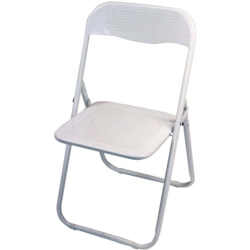 Sedia Pieghevole Monocolore In Metallo 44x45cm/H79cm Bianco Lucido en oferta