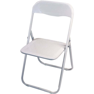 Sedia Pieghevole Monocolore In Metallo 44x45cm/H79cm Bianco Lucido