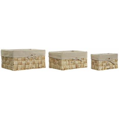 Set di Cestini Lino Fibra Bali (3 pcs) - Dkd Home Decor