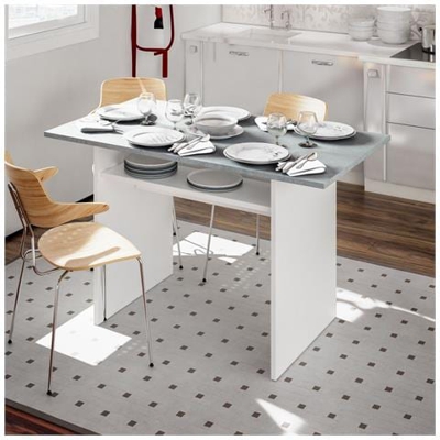 Tavolo Estensibile Con Apertura A Libro, Grigio, Cm 120 X 77 X 35