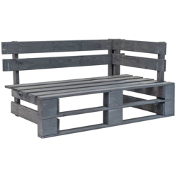 Panca da Giardino Angolare con Pallet in Legno FSC Grigio precio