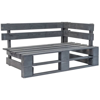 Panca da Giardino Angolare con Pallet in Legno FSC Grigio