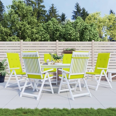 vidaXL Cuscini per Sedie da Giardino 6 pz Verde Brillante 120x50x4 cm - Verde