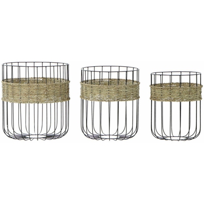 Set di Cestini Metallo Fibra Loft (3 pcs) - Dkd Home Decor