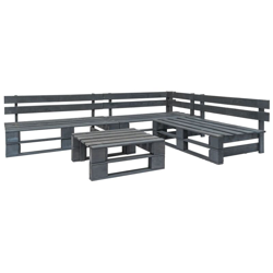 Set Divani da Giardino con Pallet 4 pz Legno FSC Grigio precio