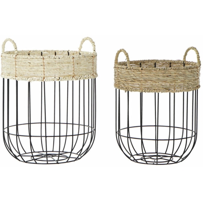 Set di Cestini Metallo Fibra Loft (2 pcs) - Dkd Home Decor