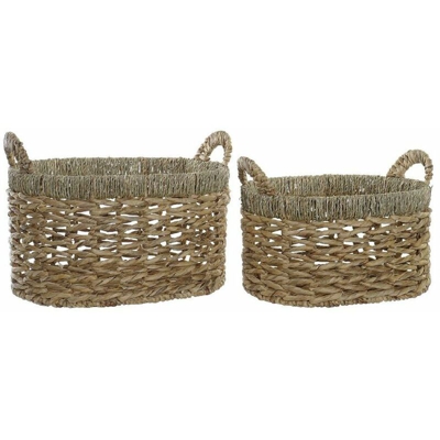 Set di Cestini Fibra Boho Erba di mare (2 pcs) - Dkd Home Decor