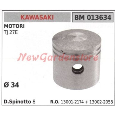 Pistone completo Kawasaki per motore TJ 27 E - Diametro 34