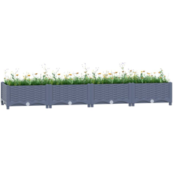 vidaXL Fioriera Rialzata 160x40x23 cm in Polipropilene - Grigio precio