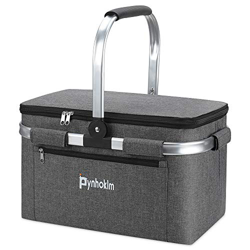Picnic Basket, borsa termica per la spesa, borsa alla moda, borsa per la spesa, borsa Cooler Bag, borsa frigo per il trasporto, Breakfast, Lunch (22 l características