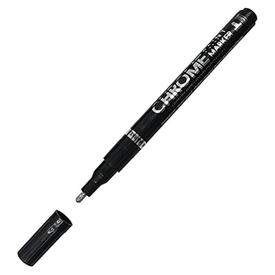 Silver Art Liquid Mirror Chrome Marker Liquid Chrome Pump Pennarello a specchio permanente per ritocchi fai da te su qualsiasi superficie metallo, vet