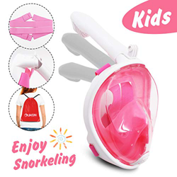 UKON Maschera Subacquea, Snorkeling Maschera Full Face 180 ¡ã Visualizza Design panoramico, Anti-Fogging Anti-Leak per Donna Bambino Adulto (Rosa Bian en oferta