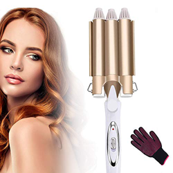 Ferro Arricciacapelli, Bacchetta Arricciacapelli a 3 Canne, Barilotti Tripli in Tormalina in Ceramica, Piega Capelli a Doppia Tensione, Piega Capelli  en oferta