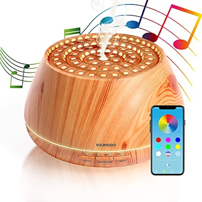 YOUNGDO 400ml Diffusore Aroma Colosseo con Altoparlante Stereo, Colosseo Romano Design Diffusore di Oli Essenziali ad Ultrasuoni con Bluetooth e App