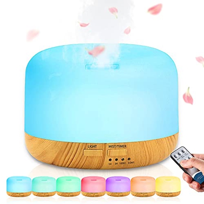 Punvot Diffusore di oli Essenziali, Diffusore di Aromi, Ultrasuoni Umidificatore, Diffusore di Aromi Elettrico, Diffusore, Diffusore di Essenze con 7 