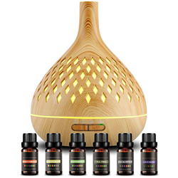 UBEGOOD Diffusore Di Aromi, 6 Oli Essenziali Da 10 Ml, Umidificatore Ad Ultrasuoni Diffusore Di Aromaterapia Senza Bpa Con Led A 7 Colori Per Casa, Yo en oferta