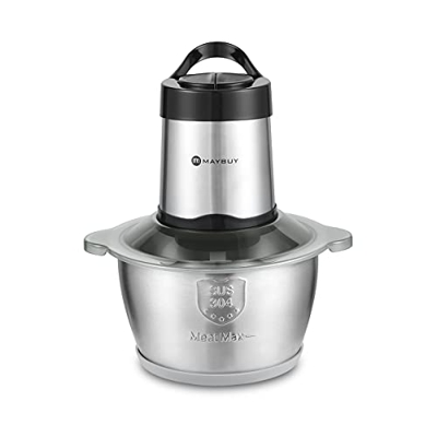 Tritatutto Elettrico, 2L Frullatore Multifunzionale con Ciotola in Acciaio Inox 350W Mini Robot da Cucina per Frutta Verdura Carne Spezie ecc