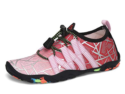 SAGUARO Ragazze Ragazzi Scarpe da Immersione de Acqua de Bambini Antiscivolo Scarpe da Spiaggia e Piscina Rosa 26