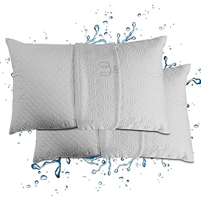 Baldiflex Emporio Coppia Cuscini Memory Foam in Fiocco, Doppia Fodera Cooler Super Traspirante, Sfoderabile e Lavabile, Misura 40x70 cm Alto 15 cm, An