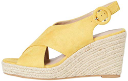 Marchio Amazon - FIND Crossover High Wedge Espadrille Espadrillas, Giallo (Yellow), 39 EU en oferta
