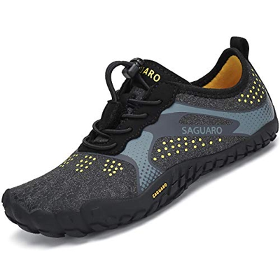 SAGUARO Scarpe Barefoot Minimaliste Bambini Ragazze Ragazzi Scarpe Outdoor e Indoor Beach Canottaggio Swim Nero Gr.24