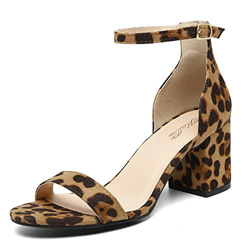 katliu Sandali Tacco Blocco Donna Tacco Quadrato Scarpe Tacco Medio Estivi Comode Elegante Sandalo Tacco Alto Largo Punta Aperta Fashion(006 Leopardo, características