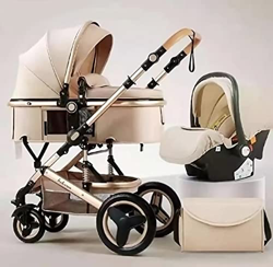 Trio Set Passeggino 3 in 1, Passeggini Pieghevoli Passeggino Leggero Compatto per Bambini da 0 Mesi fino a 3 Anni, Ovetto, Ampia Cappottina, Maniglion precio