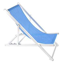 Shopyx sdraio da spiaggia reclinabile 3 posizioni 107x52 h 85 da piscina, campeggio, giardino in alluminio leggero e textilene. (Blu) características