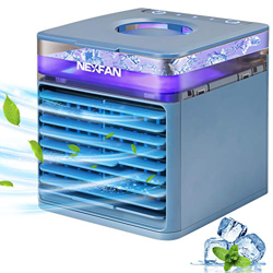 Mini Air Cooler, JIMACRO Condizionatore D'Aria Portatile, 4 in 1 Ventilatore USB Dello Scrittorio Umidificatore e Purificatore con 7 Led Colori e Serb en oferta