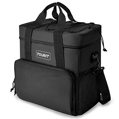 TOURIT Borsa Termica 35 Lattine Refrigeratori per il Pranzo con Isolamento Morbido 24L per Picnic, Spiaggia, Lavoro, Viaggio, Nero