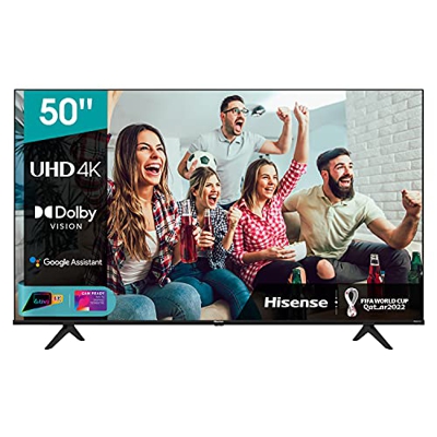 Hisense 50" UHD 4K 2021 50A68G, Smart TV VIDAA 5.0, HDR Dolby Vision, Controlli vocali Alexa / Google Assistant, Tuner DVB-T2/S2 HEVC 10, lativù 4K